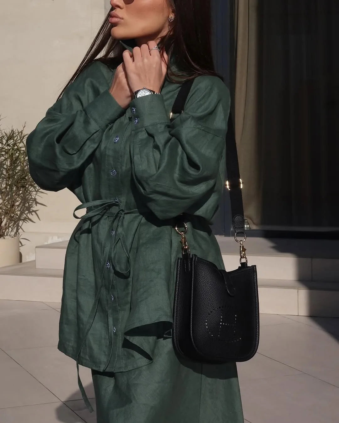 Long Sleeve Blouse Casual Skirt Set Pink Long Skirts 2 Piece Sets